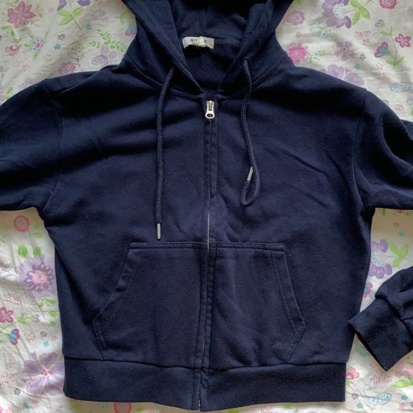 super cute Garage cropped navy zip-up!! - Picture 4 of 4
